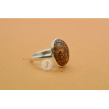 Fournisseur de gros de designer Jasper Gemstone Indian Silver Ring pour un jour très spécial Noël